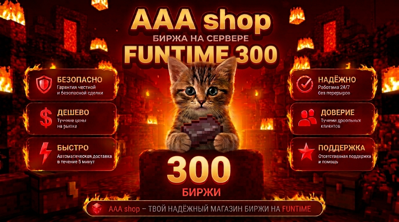 🔥 AAA shop — 300 Биржа баланса FUNTIME 🔥