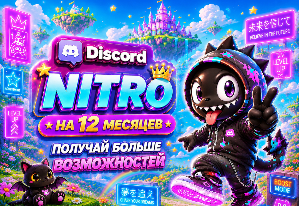 💎 NITRO FULL 💎 12 МЕСЯЦЕВ 💎 + 💎 2 BOOST 💎 + 💎 5 УКРАШЕНИЙ 💎