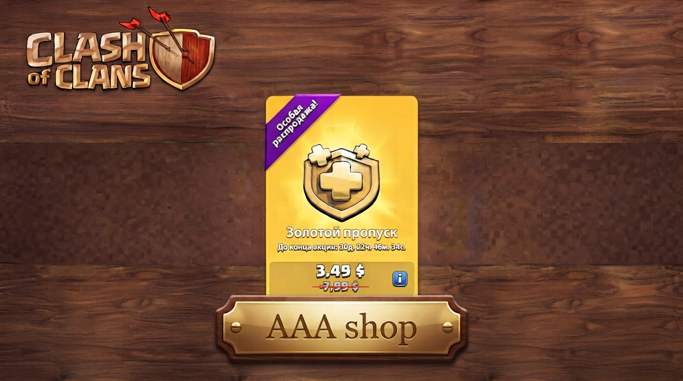 🔥 AAA shop — ( Пасс со скидкой 3,49 / Clash of clans) 🔥